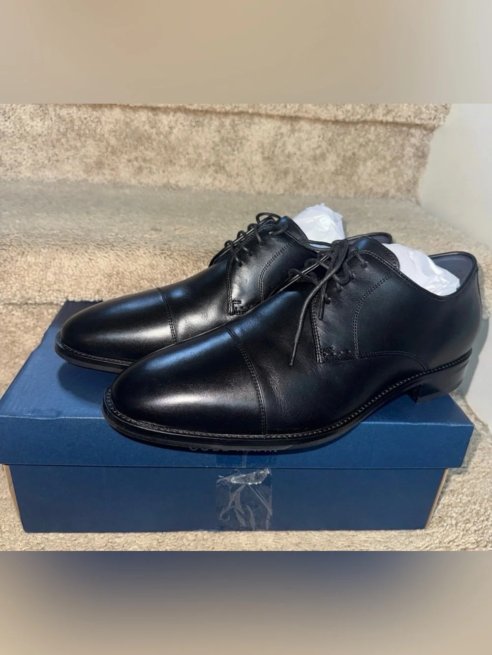 NEW wBox-COLE HAAN Black Lenox Hill Cap Oxford 10